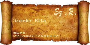 Szender Rita névjegykártya
